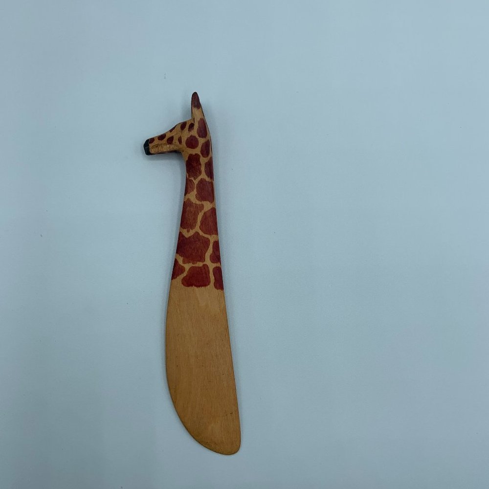 Vintage Carved Wooden African Giraffe Knife